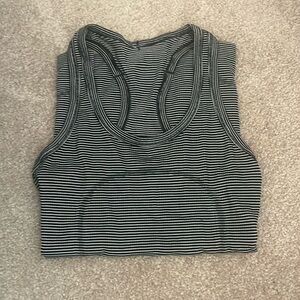 black & white striped lululemon swiftly tank